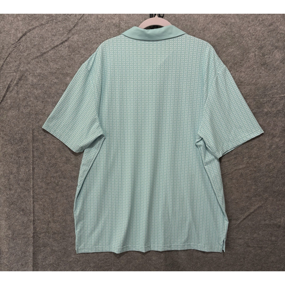 Scales Polo Shirt Mens XL Blue Geometric‎ Print Lightweight Stretch Golf - Picture 2 of 7